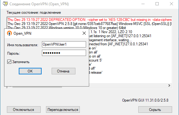 Настройка OpenVPN MikroTik, подлючение Windows